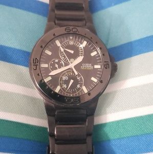 Guess waterpro mens watch - black metal